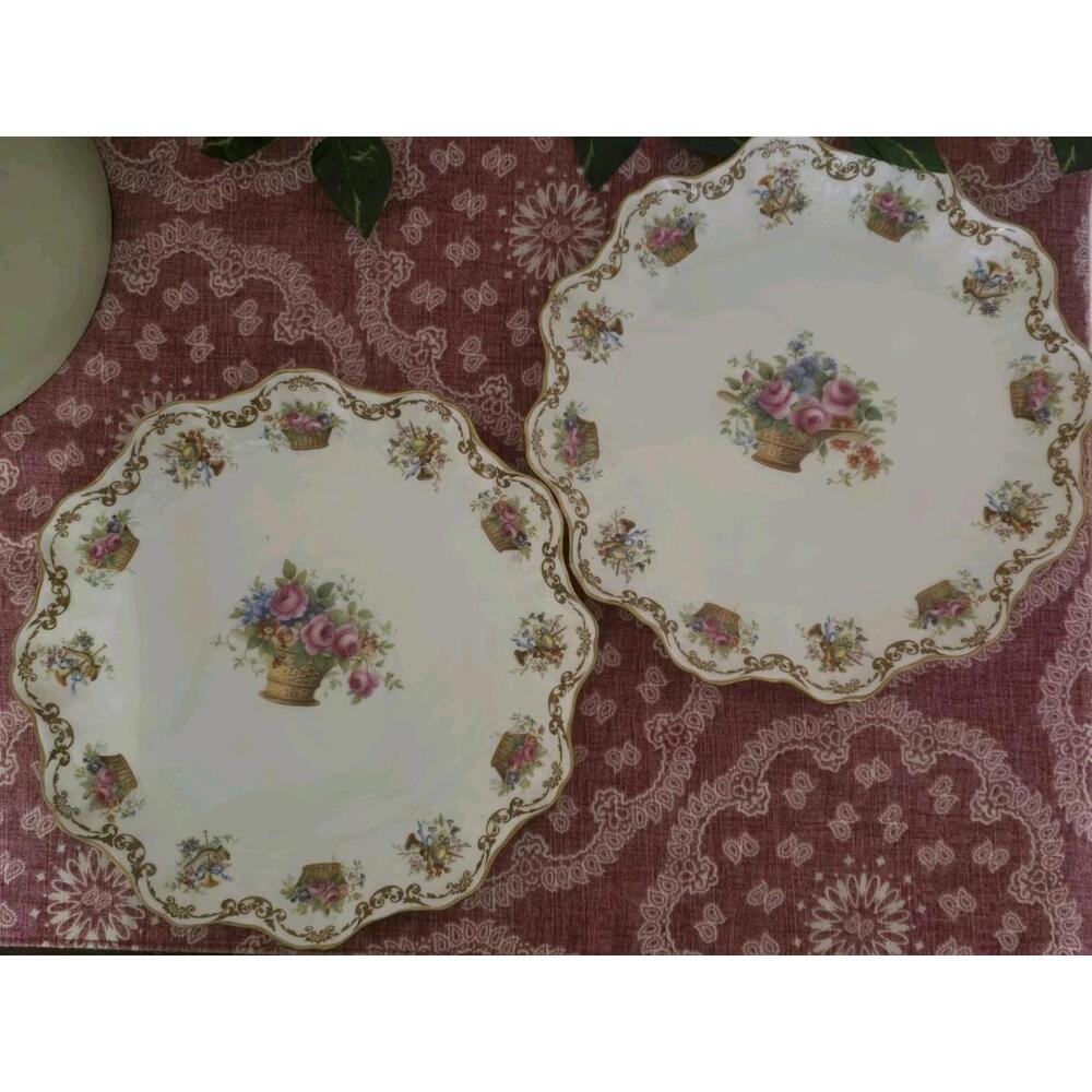 Set Of 2 Vintage ROYAL DOULTON Lovington Bros Plate Scalloped  edge approx 9"